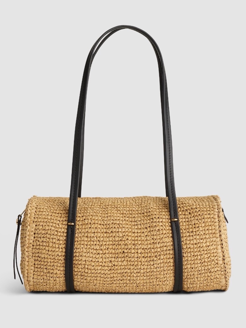 Madewell Brioche Shoulder Bag in Natural Straw and Black NEW